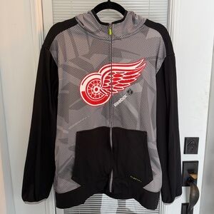 Rare 2015 Detroit Red Wings M Full Zip Up Hoodie NHL Soft Fleece Inside, Pockets